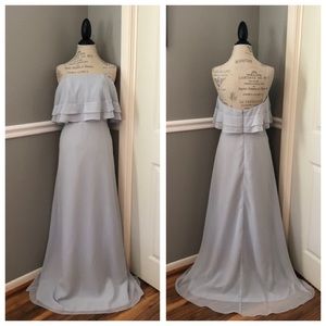 NEW SORELLA VITA SZ 12 ARTIC BLUE CHIFFON FORMAL EVENING GOWN